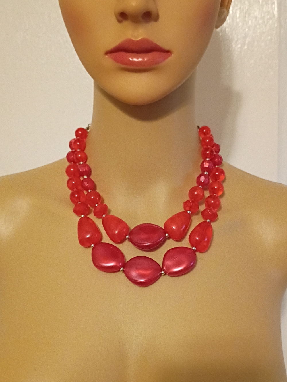 paparazzi Bold Red Double-Strand Beaded Necklace